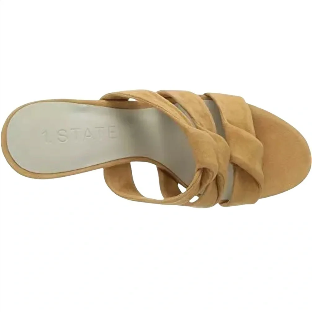 NWT 1 State Sz 8 Aisha kid suede wood clog sandal